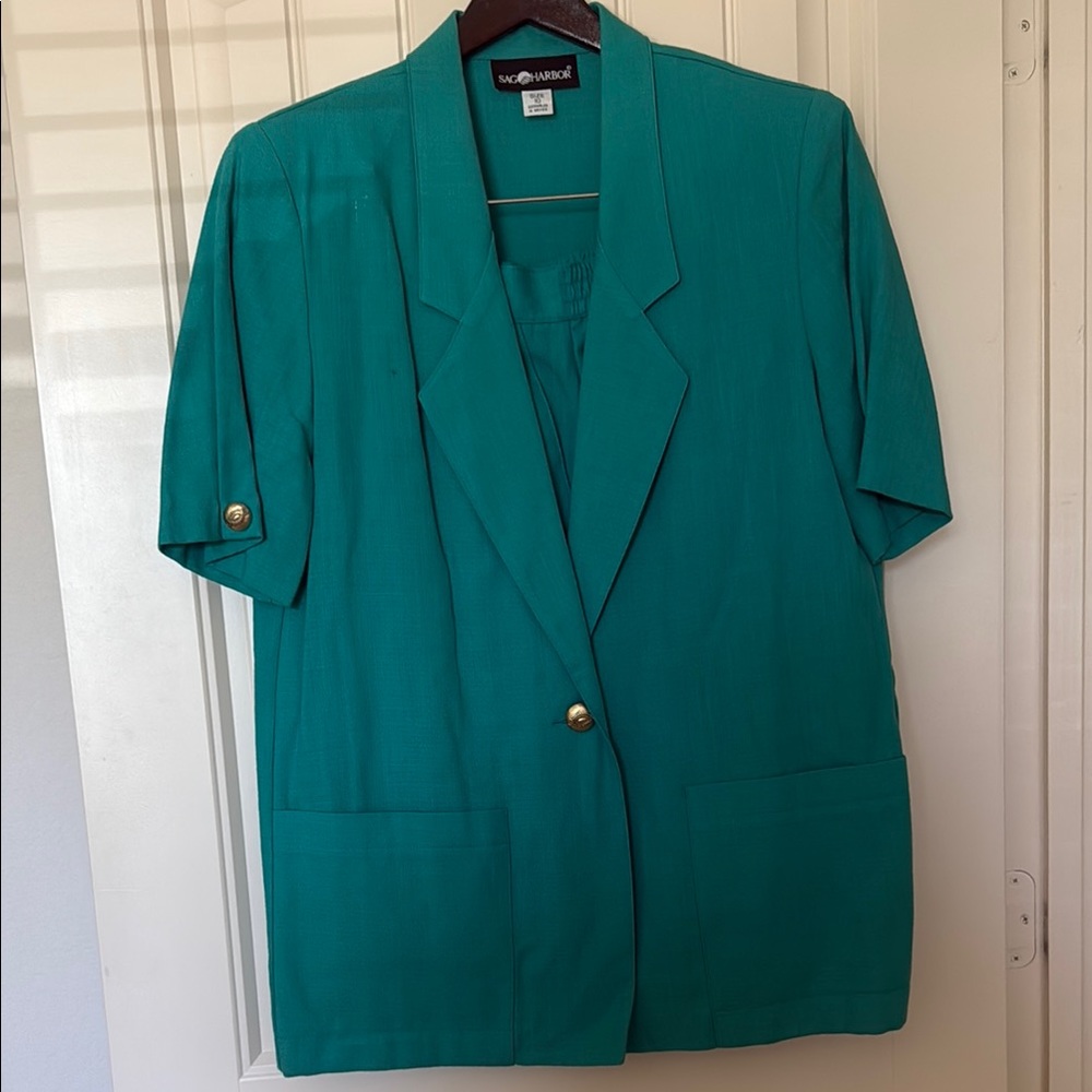 Vintage Sag Harbor Turquoise Blazer & Short Set